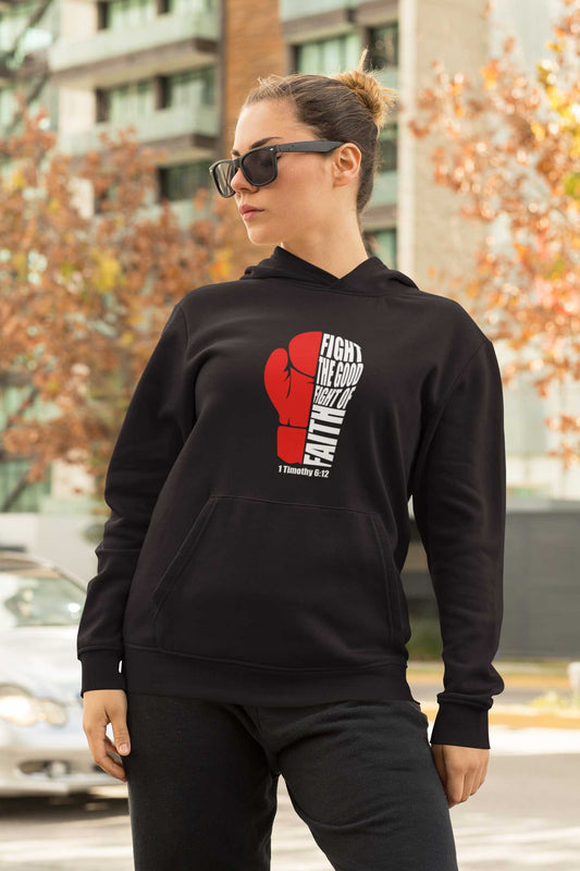 Fight the Good Fight 1 Timothy 6:12 Unisex Hoodie Big Leap Ink Shirts & Tops  Big Leap Ink