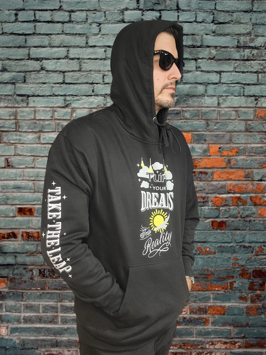 Turn Your Dreams into Reality Stylish Unisex Hoodie Big Leap Ink Shirts & Tops 42.99 Big Leap Ink