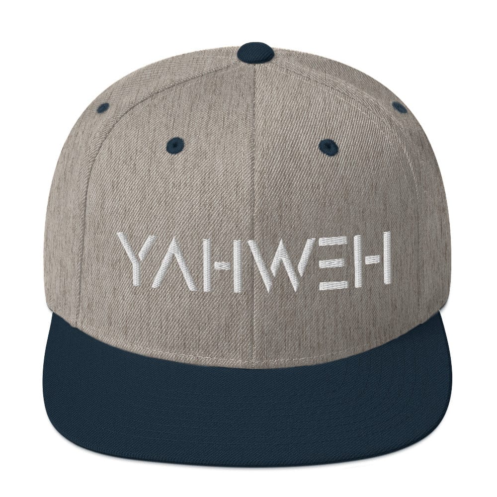 YAHWEH Snapback Hat Big Leap Ink 29.00 Big Leap Ink HeatherGreyNavy