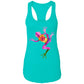 Big Leap Frog Flower Ladies Ideal Racerback Tank CustomCat T-Shirts 24.37 Big Leap Ink TahitiBlue2XL